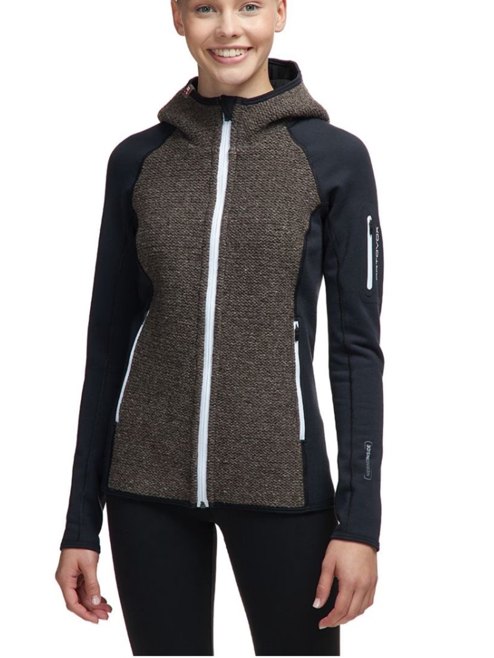 Ortovox Fleece Virgin merino wool Plus Knit Hooded Jacket Women's size Xs black